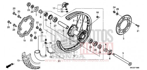 ROUE ARRIERE CRF450RXL de 2020